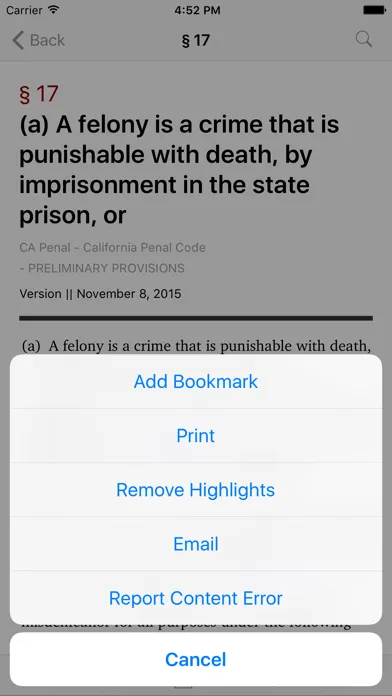 California Penal Code (LawStack Series) スクリーンショット