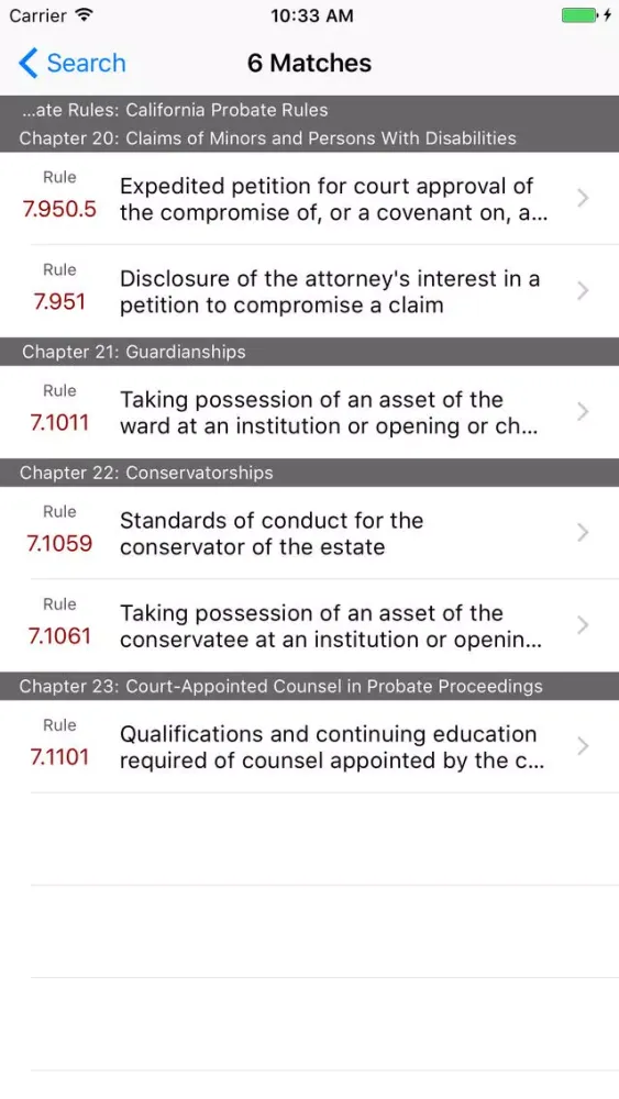 Tangkapan layar California Probate Rules