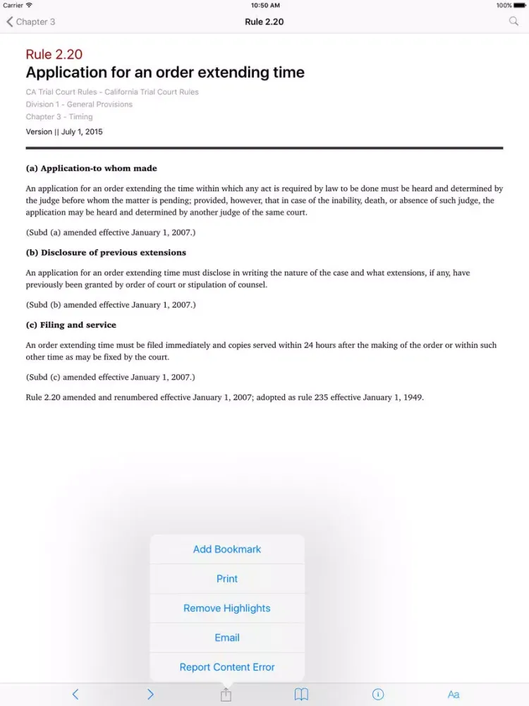 California Trial Court Rules (LawStack CA Series) iPad  स्क्रीनशॉट