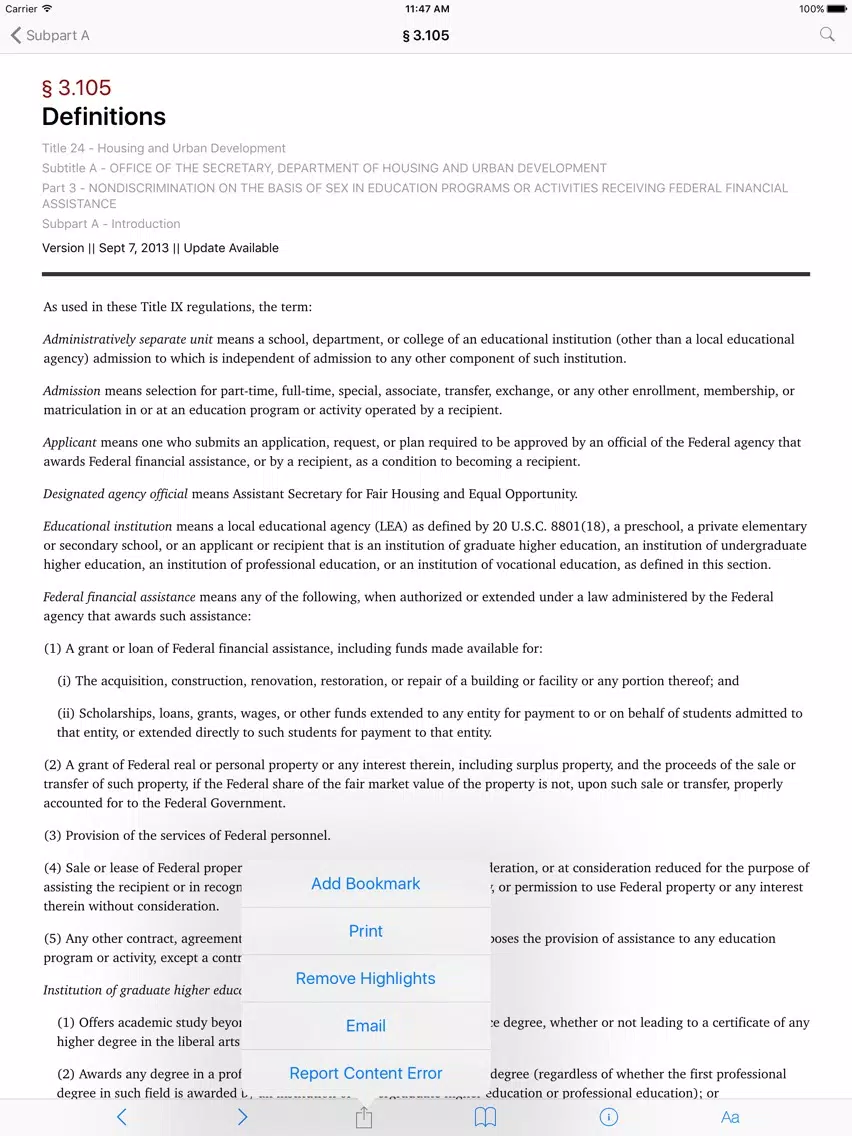 Zrzuty ekranu 24 CFR - Housing and Urban Development (LawStack) iPad 