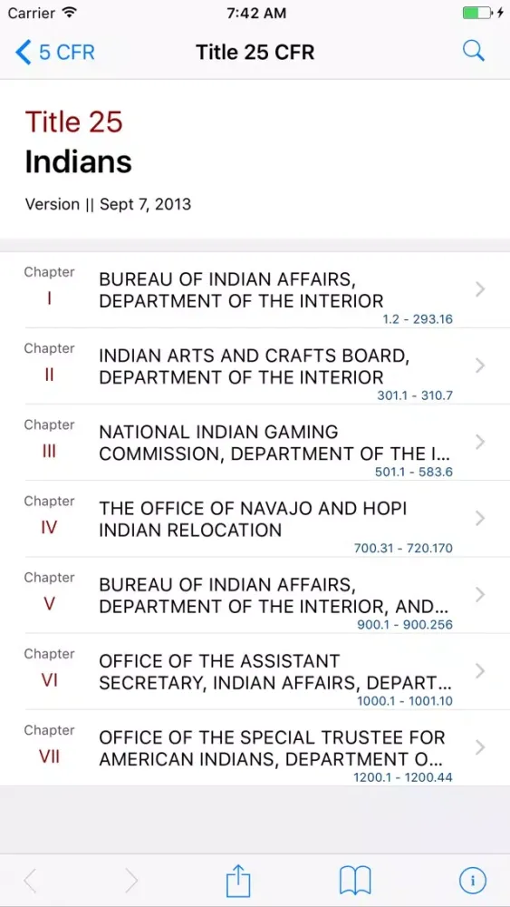 Screenshot di 25 CFR - Indians (LawStack Series)