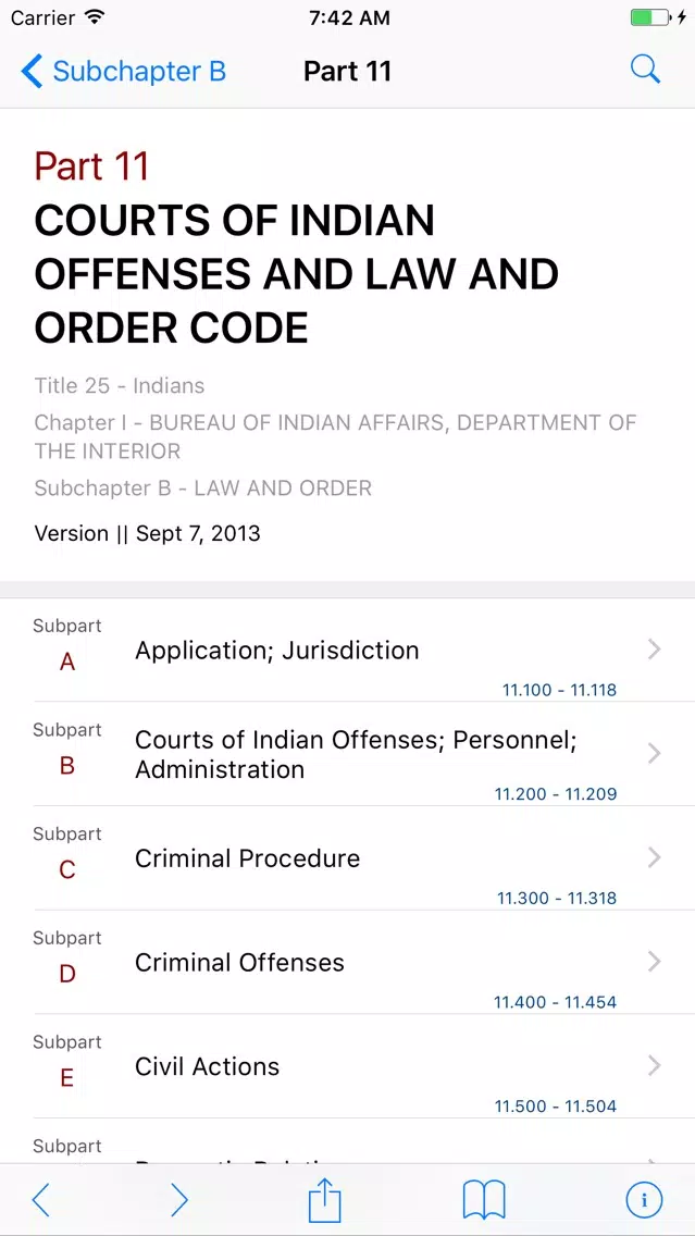 Captures d'écran de 25 CFR - Indians (LawStack Series)