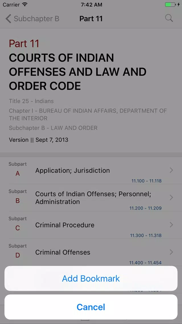 Captures d'écran de 25 CFR - Indians (LawStack Series)