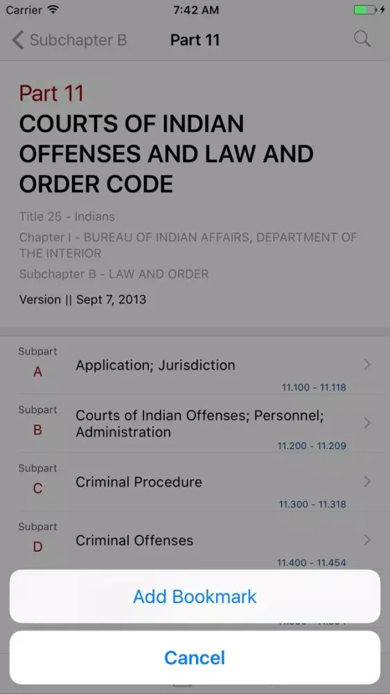 Screenshot di 25 CFR - Indians (LawStack Series)