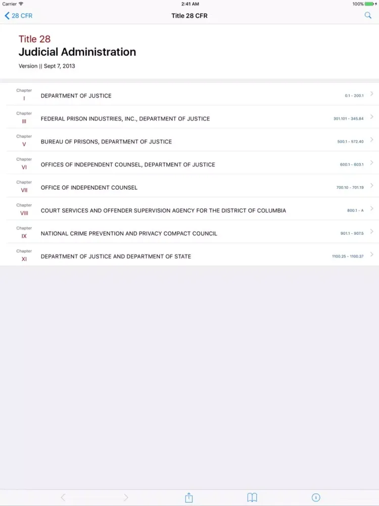 28 CFR - Judicial Administration (LawStack Series) iPad 应用截图