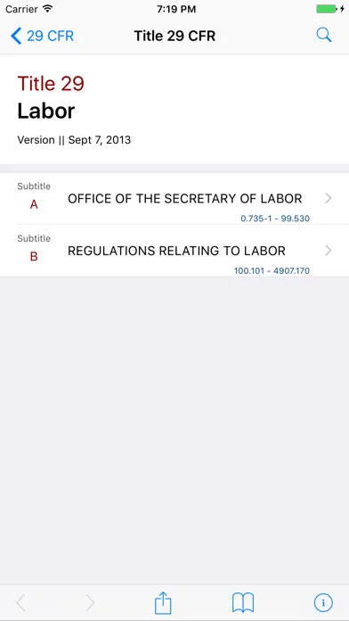 ภาพหน้าจอของ 29 CFR - Labor (LawStack Series)