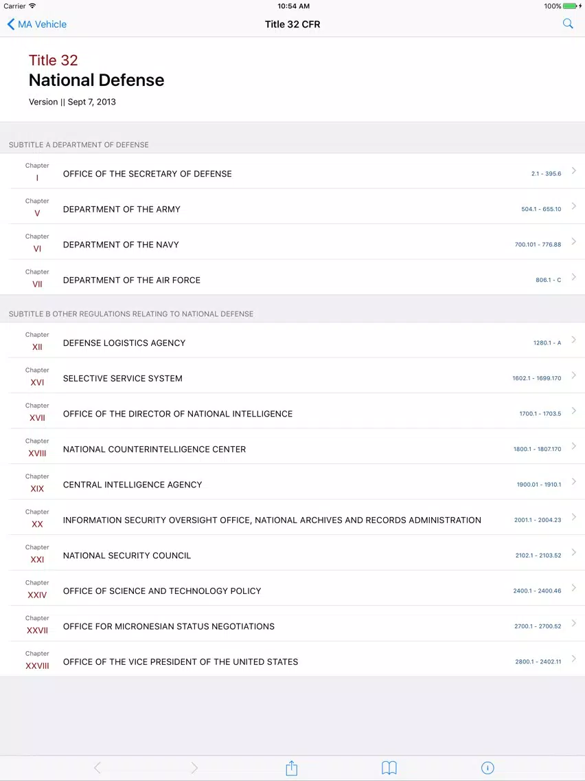 Screenshot di 32 CFR - National Defense iPad 