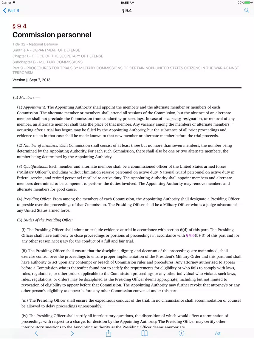 Screenshot di 32 CFR - National Defense iPad 