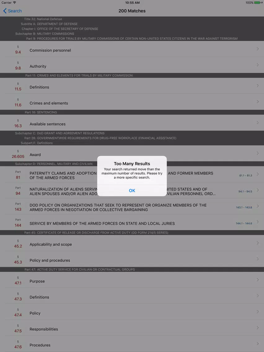 Screenshot di 32 CFR - National Defense iPad 
