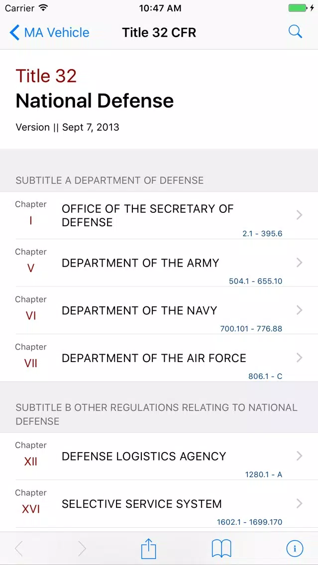 Screenshot di 32 CFR - National Defense