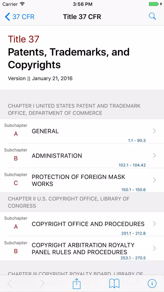 37 CFR - Patents, Trademarks, and Copyrights (Law)应用截图