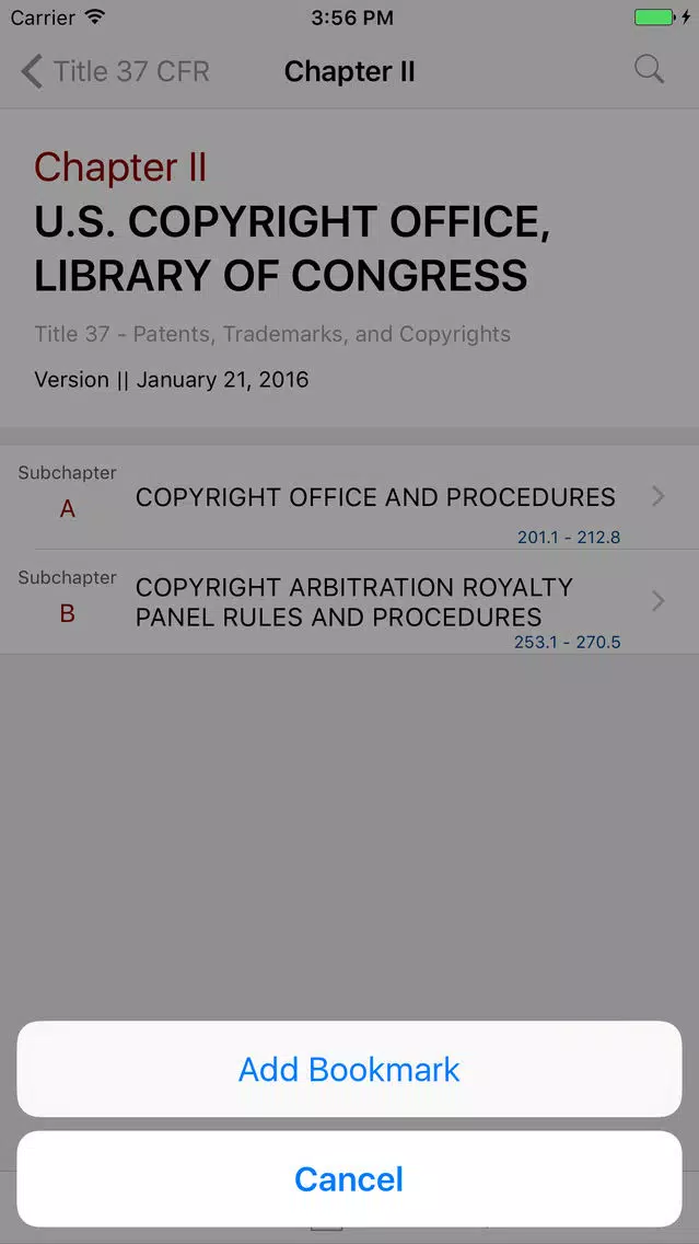 37 CFR - Patents, Trademarks, and Copyrights (Law)应用截图