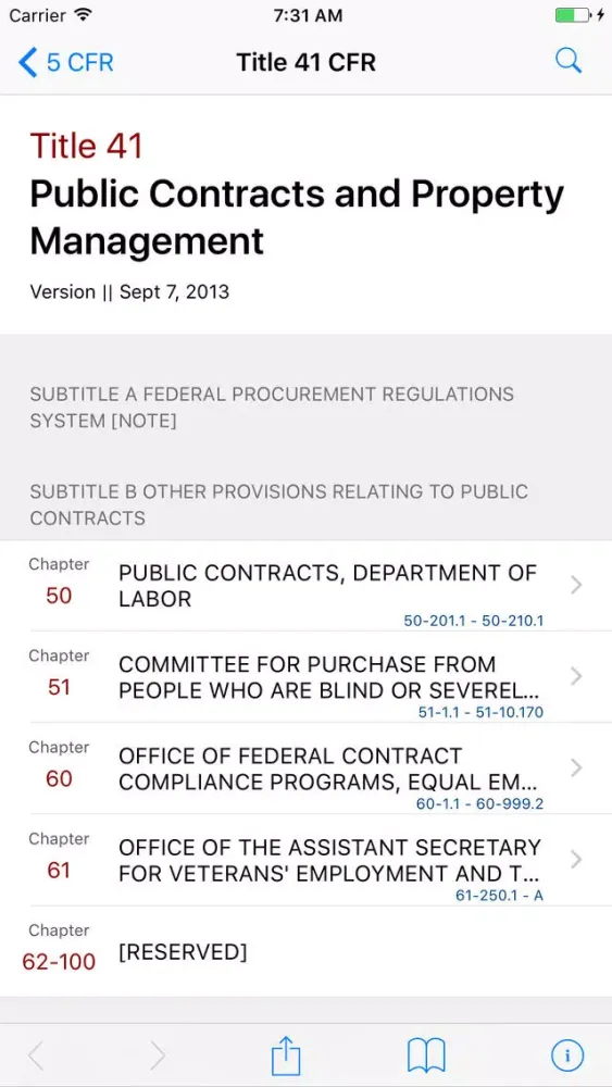 41 CFR - Public Contracts and Property Management 스크린샷
