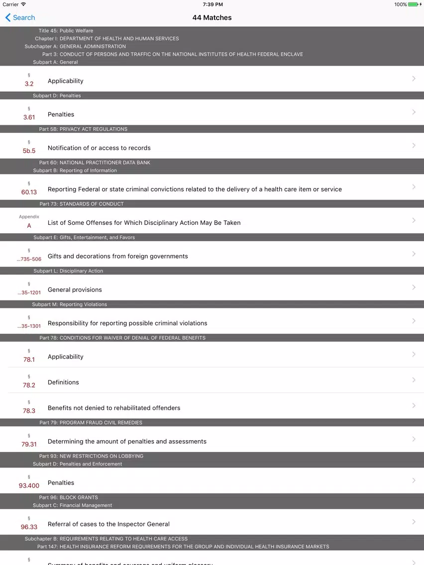 45 CFR - Public Welfare (LawStack Series) iPad  Screenshots