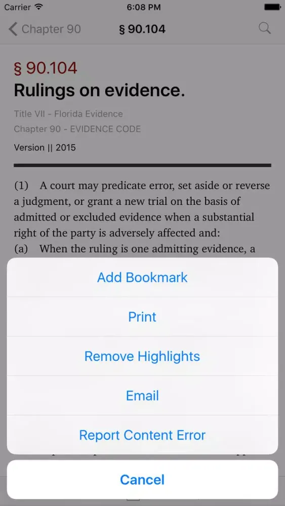Florida Evidence Code (LawStack Series) سکرین شاٹس