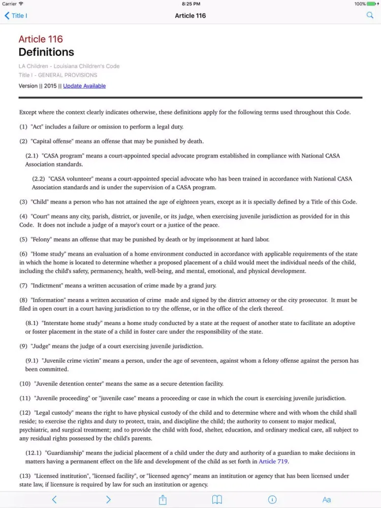 Louisiana Children’s Code (LawStack's LA Law) iPad  Ekran Görüntüleri