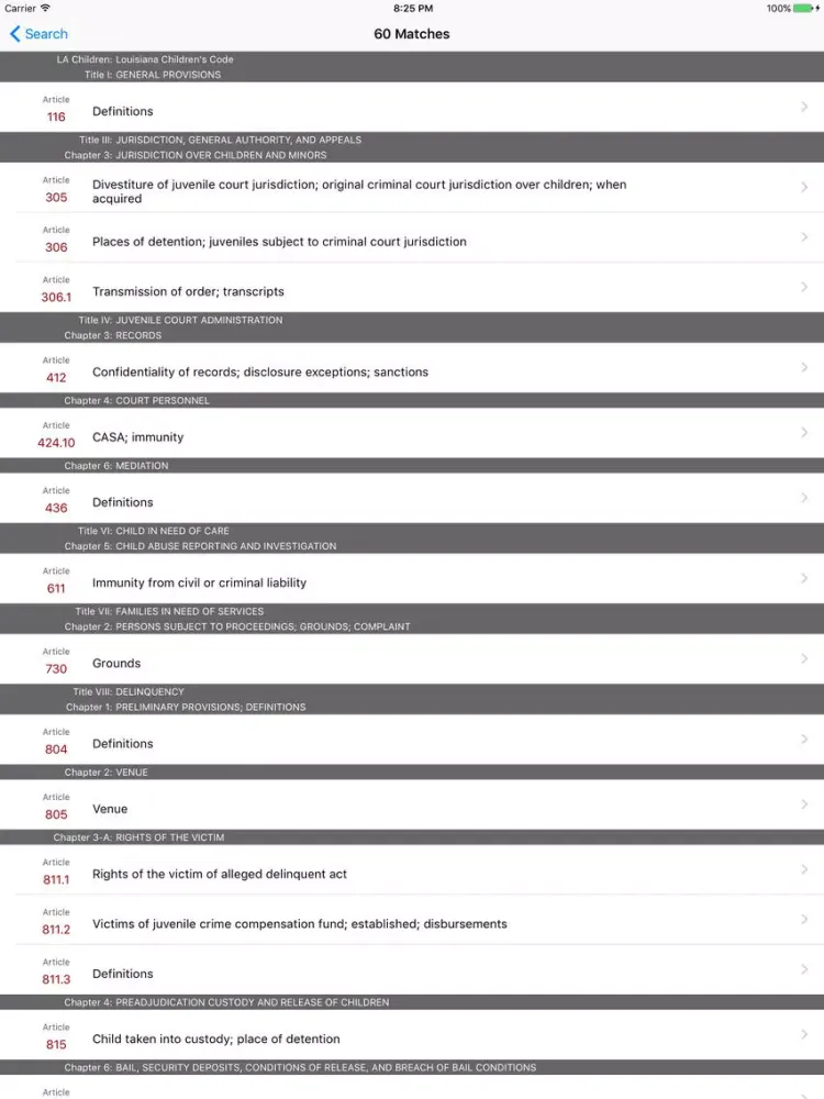 Louisiana Children’s Code (LawStack's LA Law) iPad  Ekran Görüntüleri