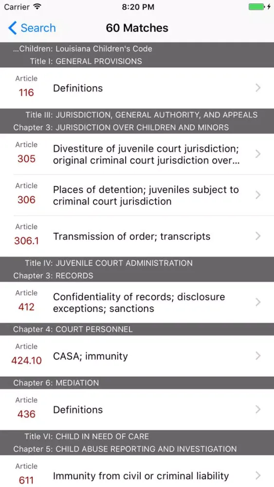Louisiana Children’s Code (LawStack's LA Law) Ekran Görüntüleri