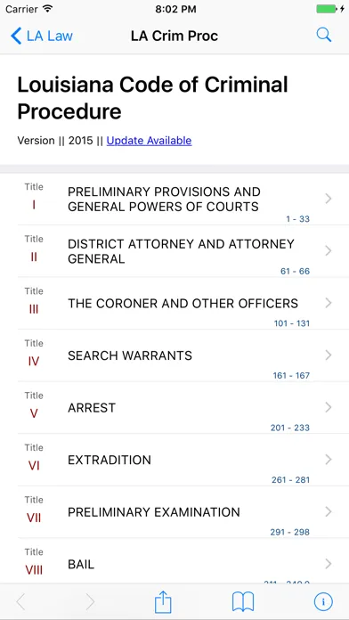 Louisiana Code of Criminal Procedure (LawStack) Screenshots