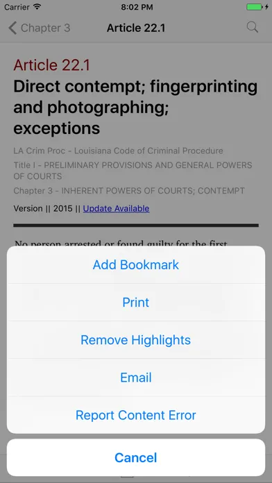 Louisiana Code of Criminal Procedure (LawStack) Screenshots