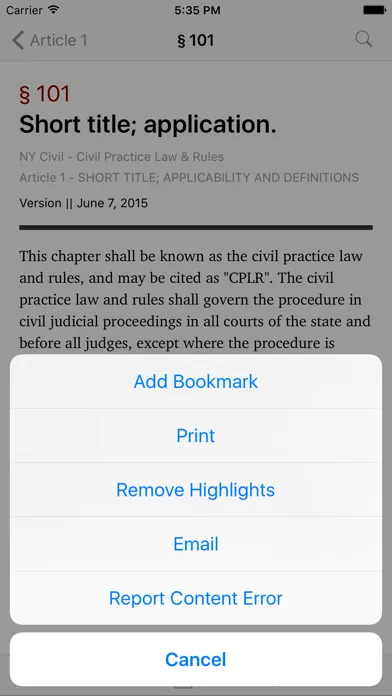 New York Civil Practice Law and Rules (LawStack) स्क्रीनशॉट