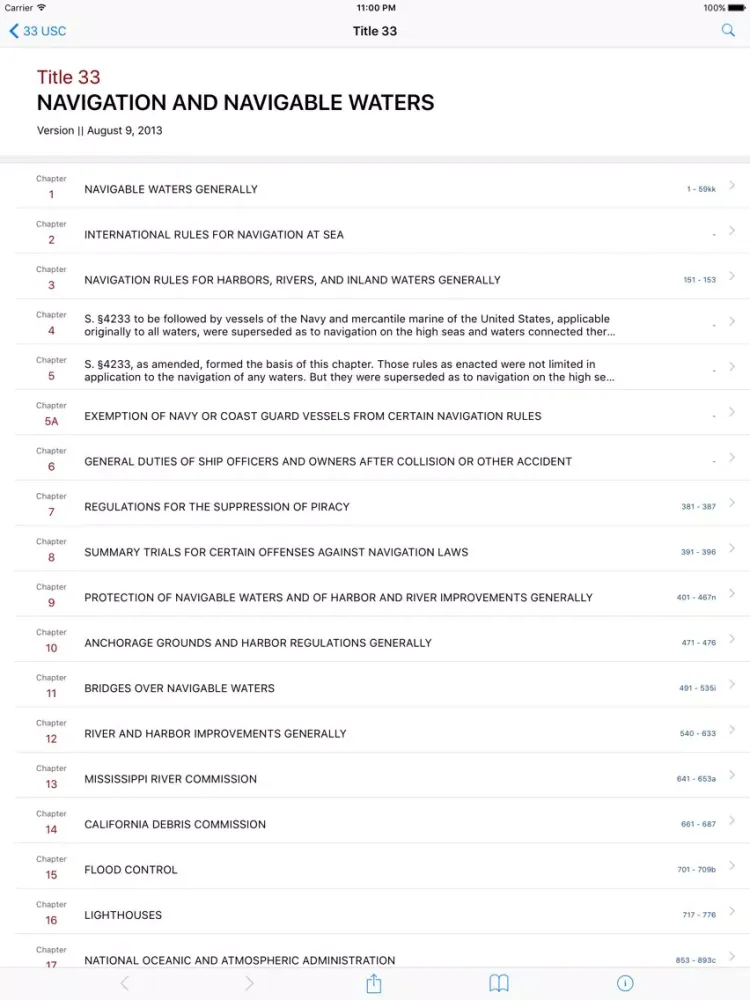 Zrzuty ekranu 33 USC - Navigation and Navigable Waters (LawStack iPad 