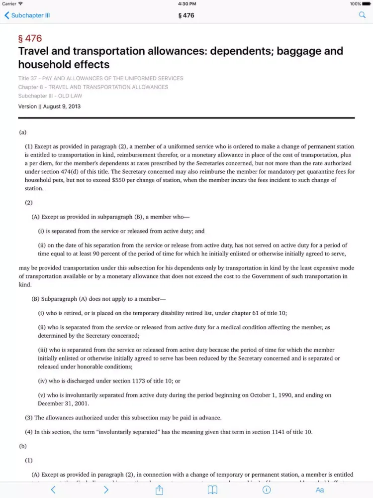 37 USC - Pay and Allowances (LawStack Series) iPad  Screenshots