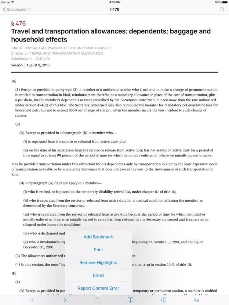 37 USC - Pay and Allowances (LawStack Series) iPad  Screenshots