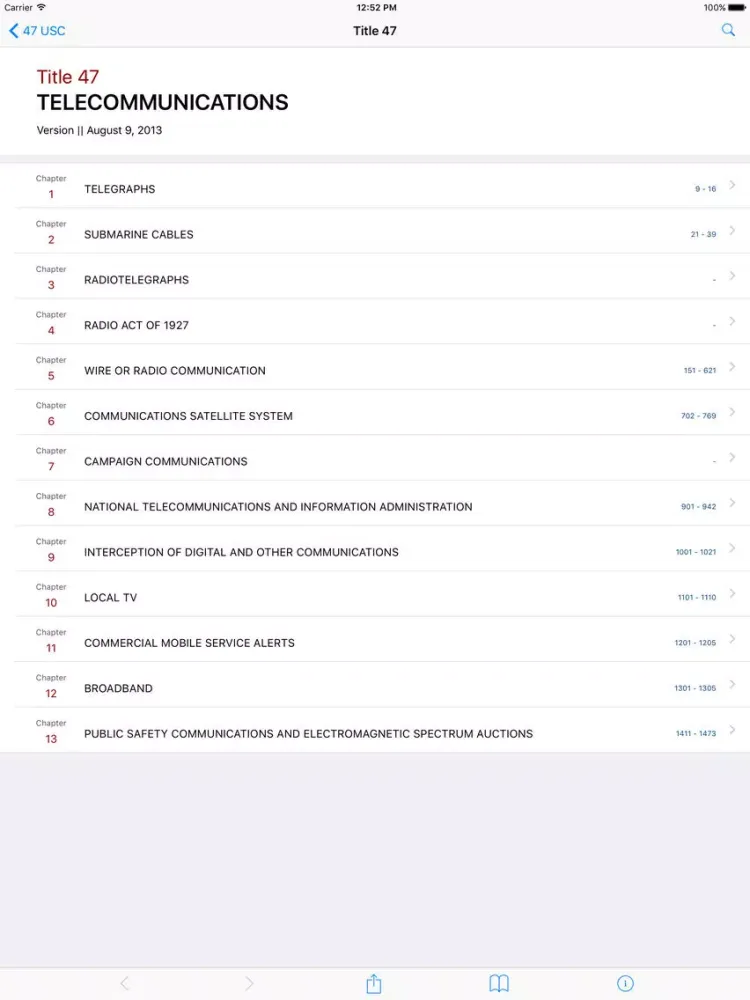 47 USC - Telecommunications (LawStack Series) iPad 應用截圖