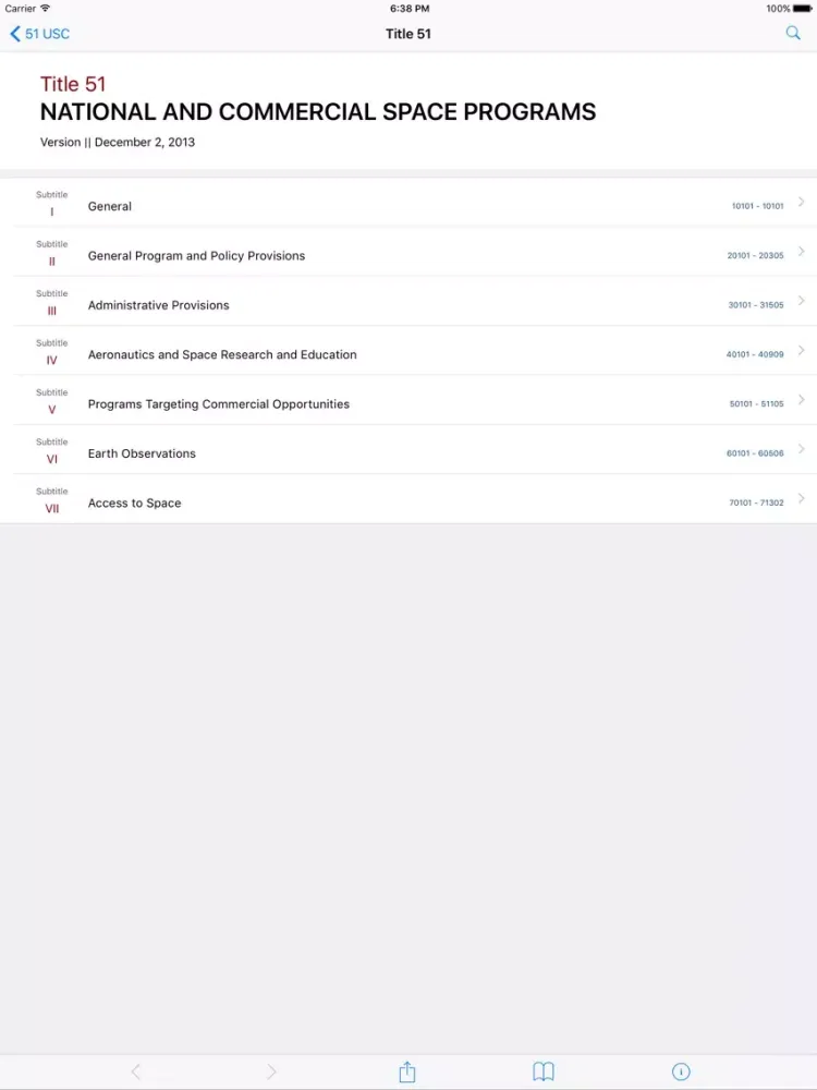 Captures d'écran de 51 USC - Nat'l and Comm. Space (LawStack Series) iPad 