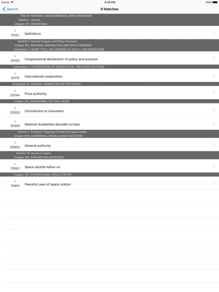 Captures d'écran de 51 USC - Nat'l and Comm. Space (LawStack Series) iPad 