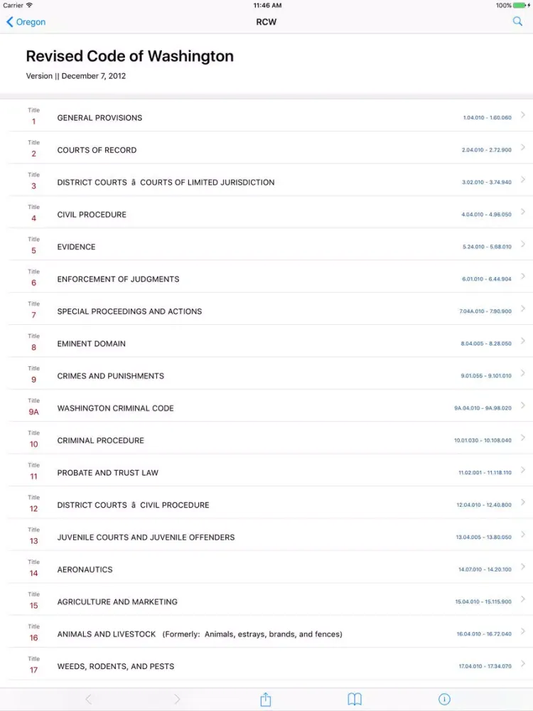 Washington Law (2017 LawStack WA Code Series) iPad  Ekran Görüntüleri