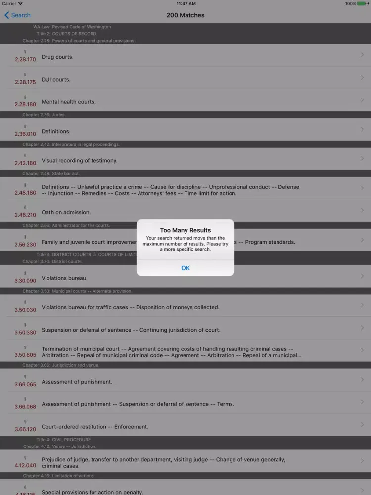 Washington Law (2017 LawStack WA Code Series) iPad  Ekran Görüntüleri