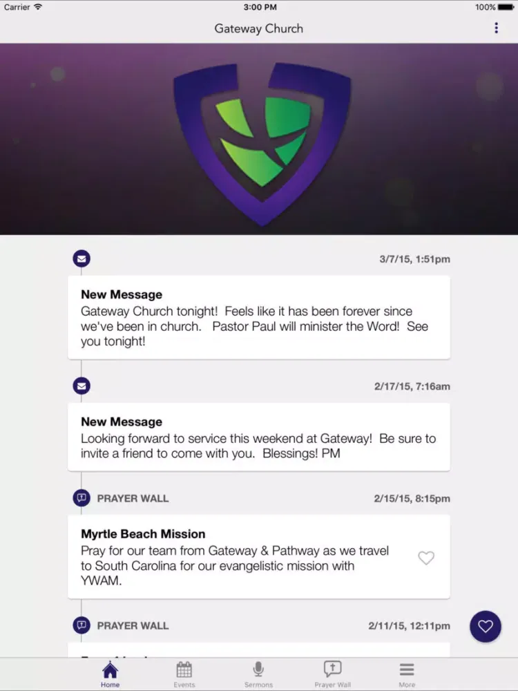 ภาพหน้าจอของ Gateway Church iPad 