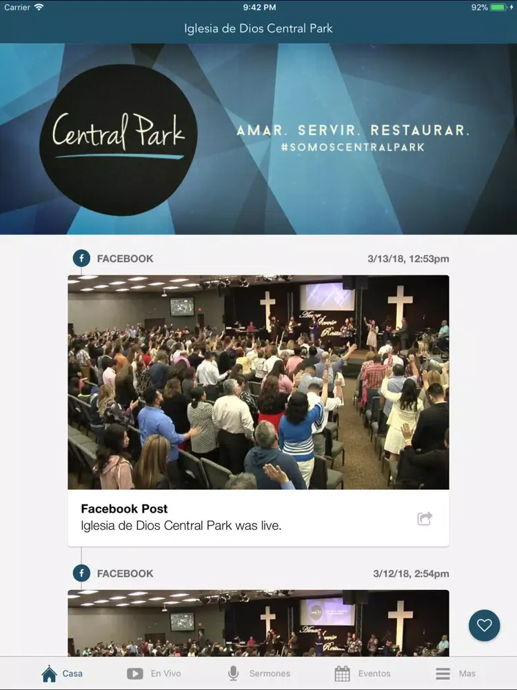 ภาพหน้าจอของ Iglesia de Dios Central Park iPad 