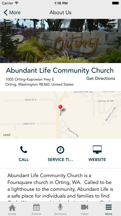 Tangkapan skrin Abundant Life Orting