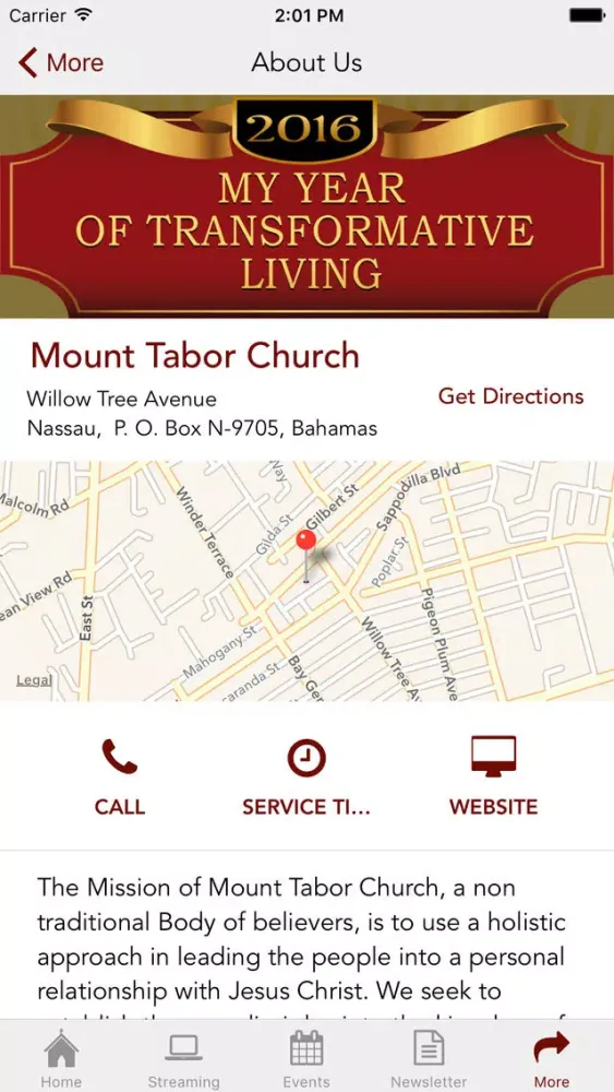 Tangkapan layar Mount Tabor Church