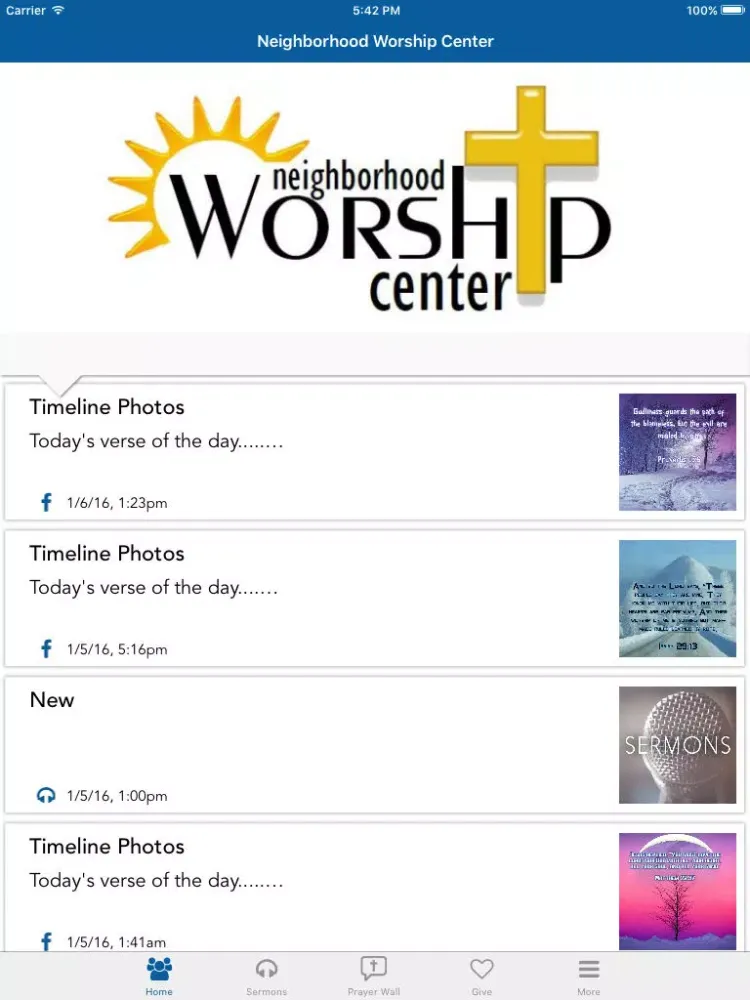 Tangkapan skrin Neighborhood Worship Center iPad 