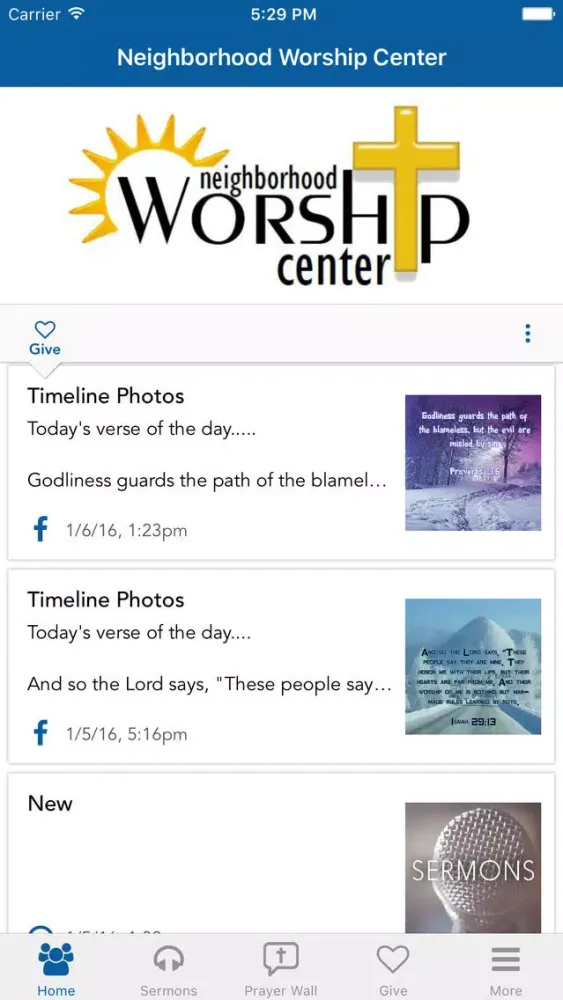 Tangkapan skrin Neighborhood Worship Center