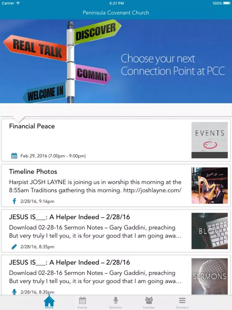 ภาพหน้าจอของ Peninsula Covenant Church iPad 