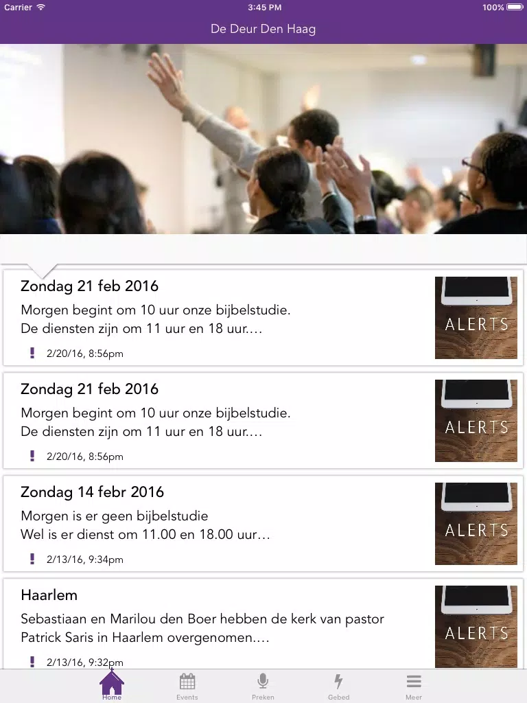 Tangkapan skrin De Deur Den Haag iPad 