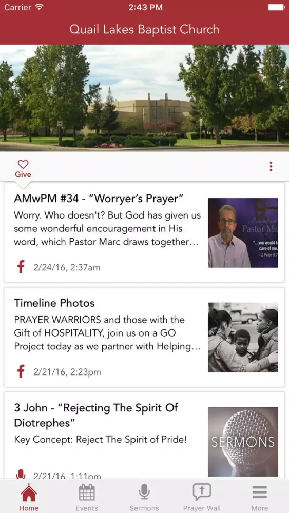 Capturas de tela do Quail Lakes Baptist Church