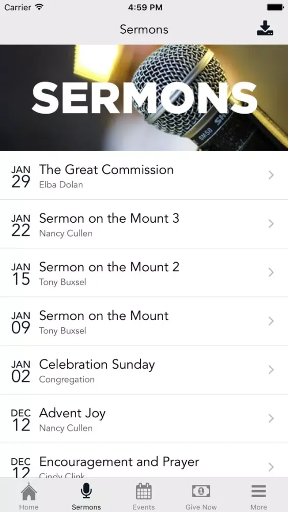 Ảnh chụp màn hình của New Hope Vineyard Church App