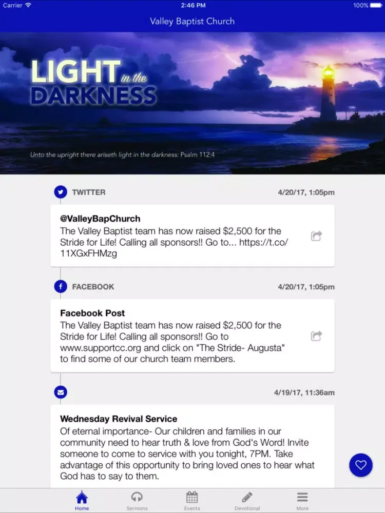 Screenshot di Valley Baptist Church VA iPad 