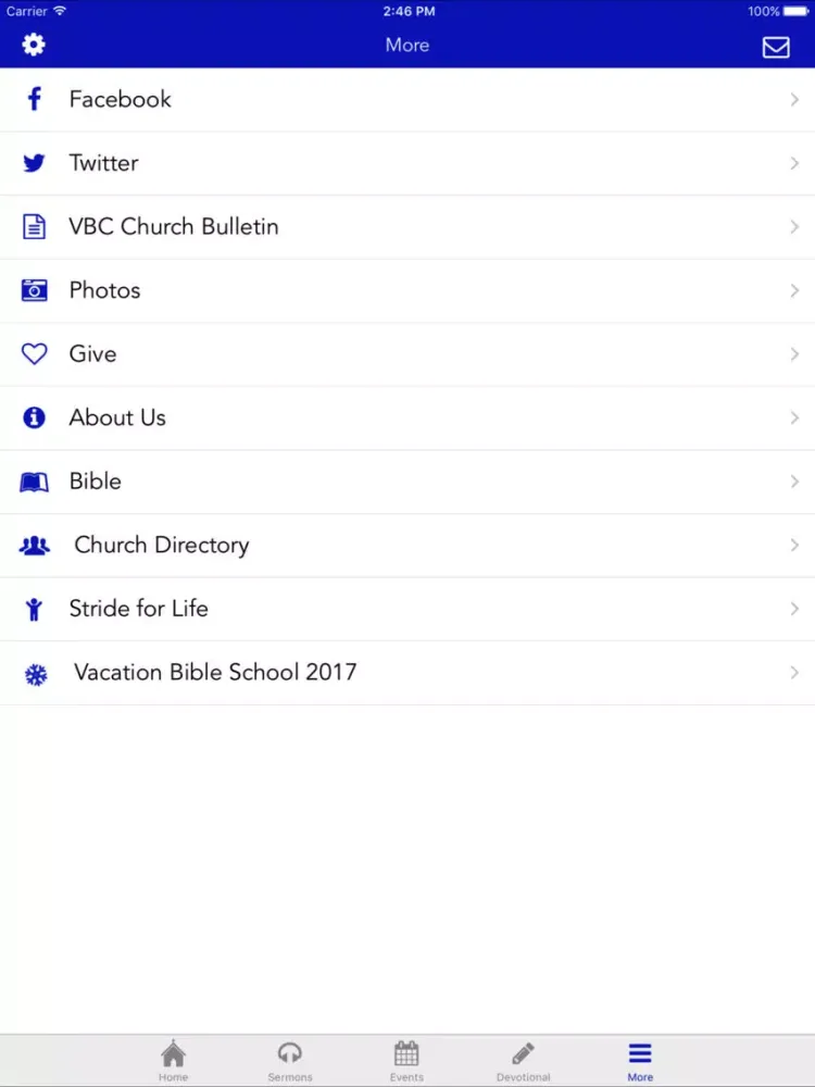 Screenshot di Valley Baptist Church VA iPad 