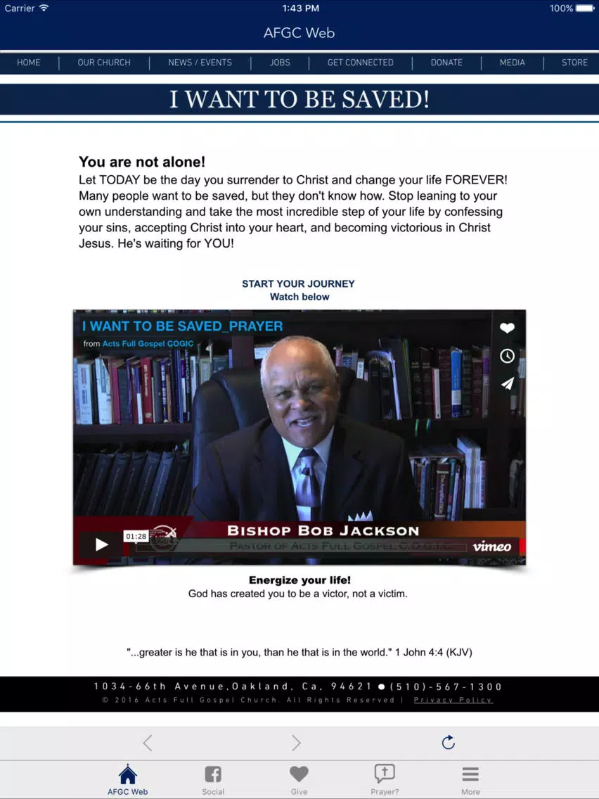Acts Full Gospel Church iPad  Screenshots