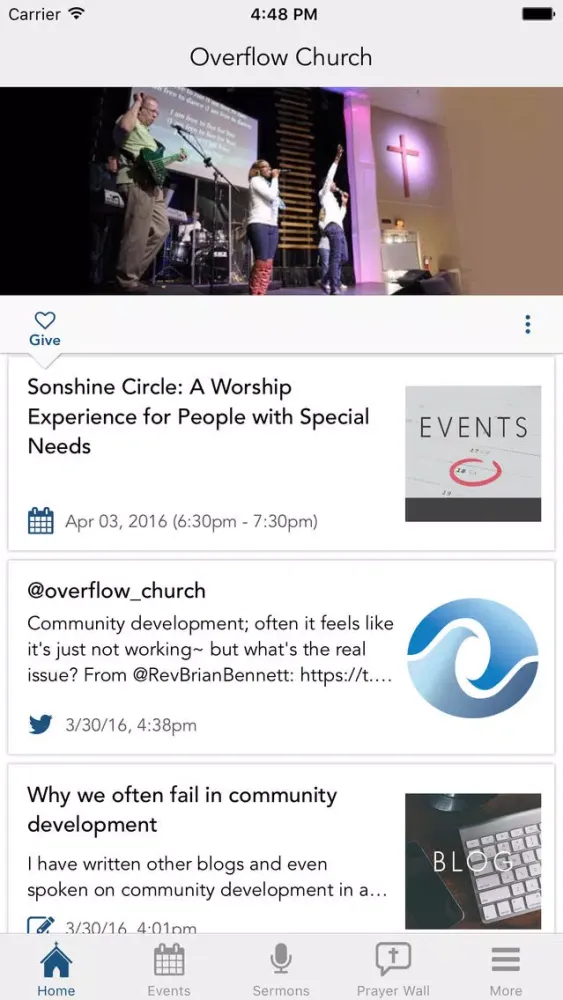 Overflow Church App 스크린샷