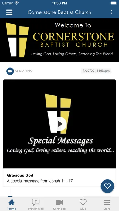Tangkapan skrin Cornerstone Baptist Church App