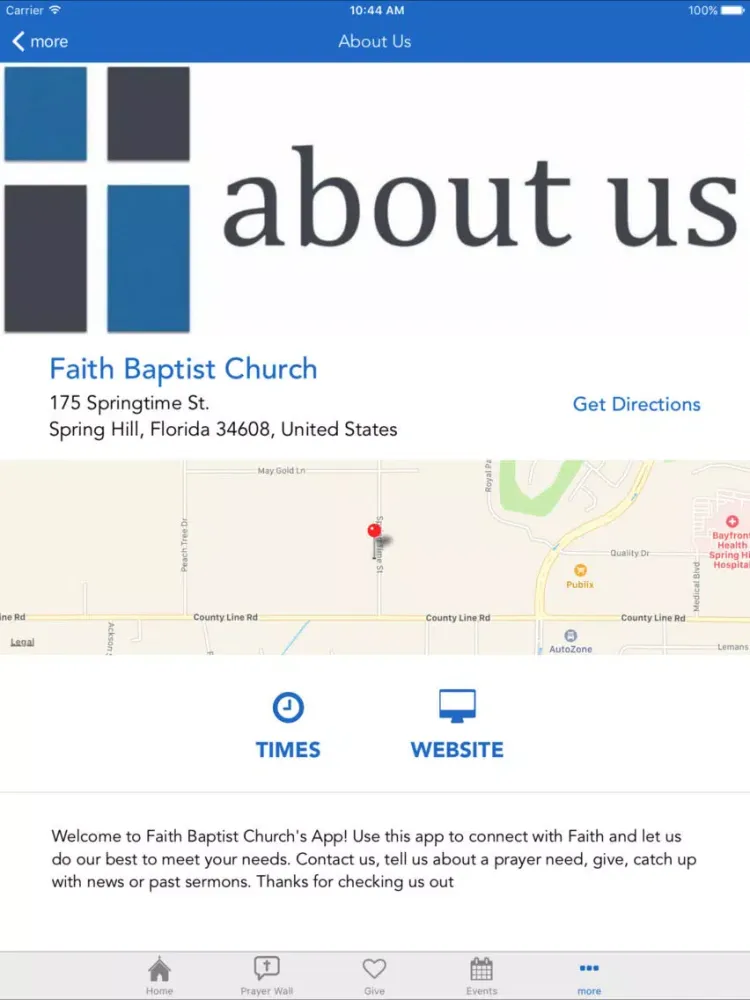 Faith Baptist Spring Hill iPad  Screenshots