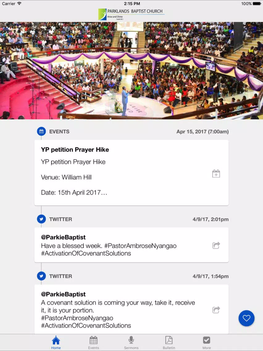 Parklands Baptist Church iPad  スクリーンショット